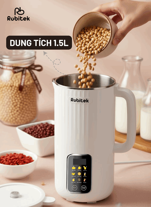 MÁY LÀM SỮA HẠT ROBITEK RCB15 – TỰ ĐỘNG ĐA CHỨC NĂNG